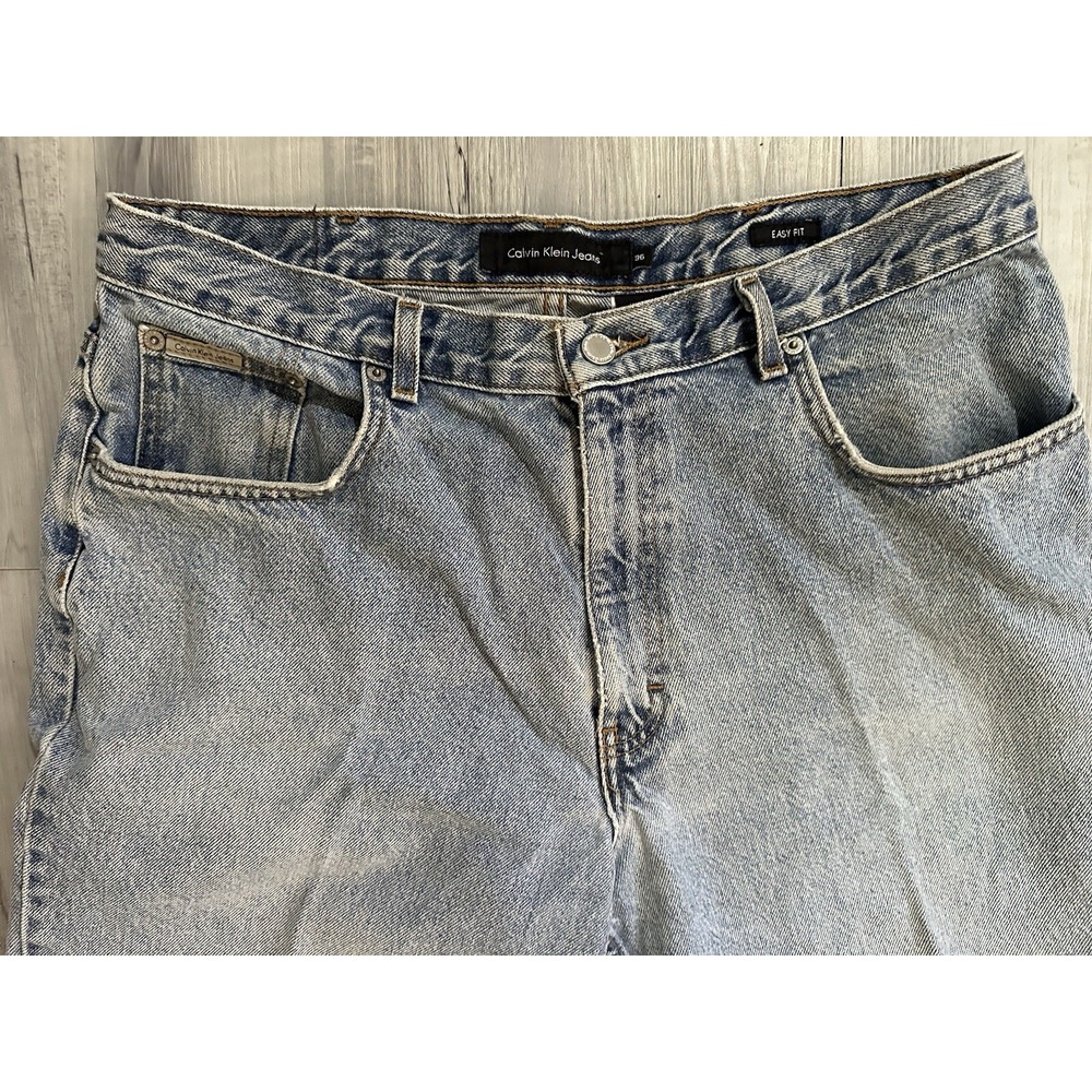 Vintage CALVIN KLEIN JEANS 36x30 Easy Fit‎ Straight Leg Stone Wash BMPP171 - Picture 3 of 7